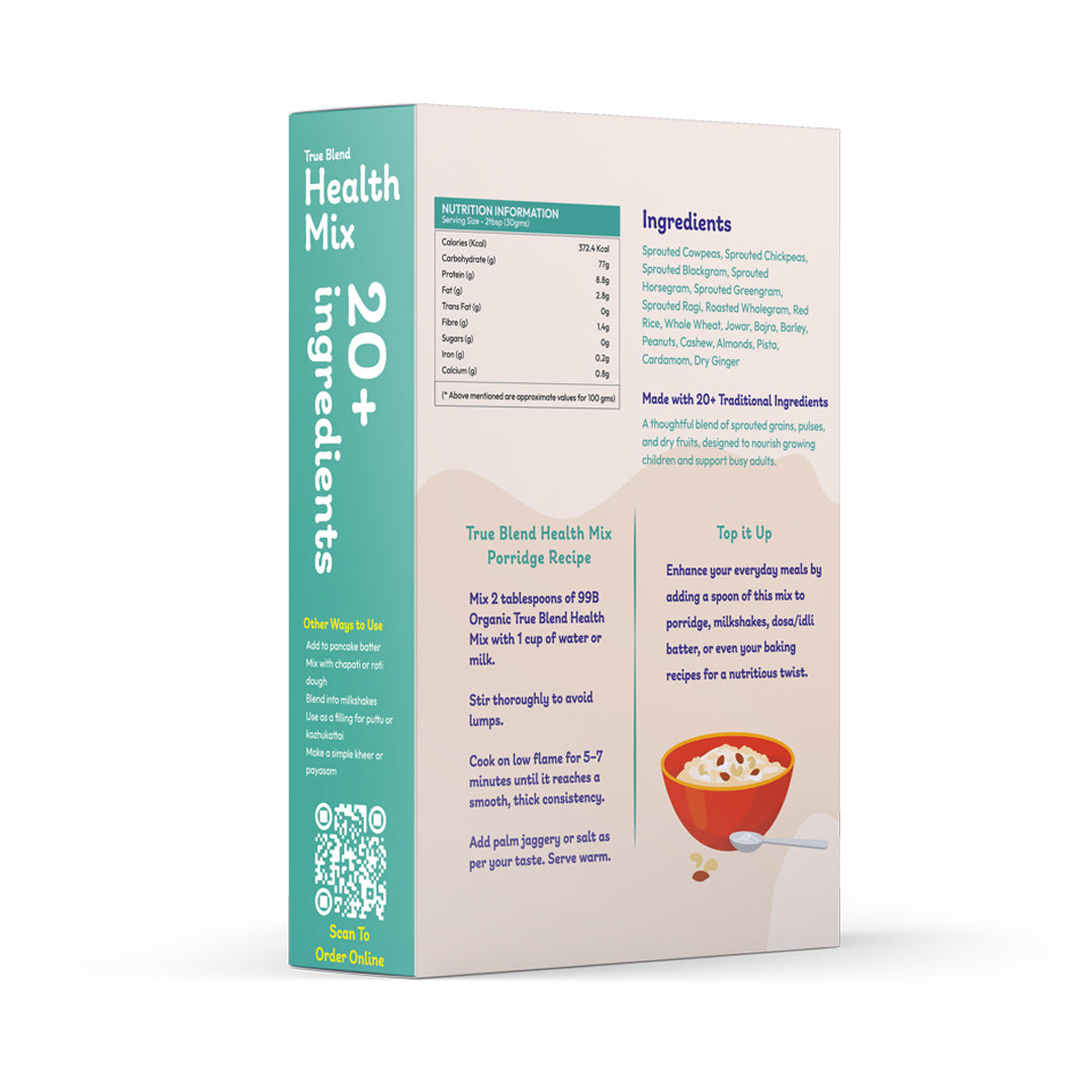 Organic health mix nutrition powder 200g traditional millet health drink by 99B Organic
