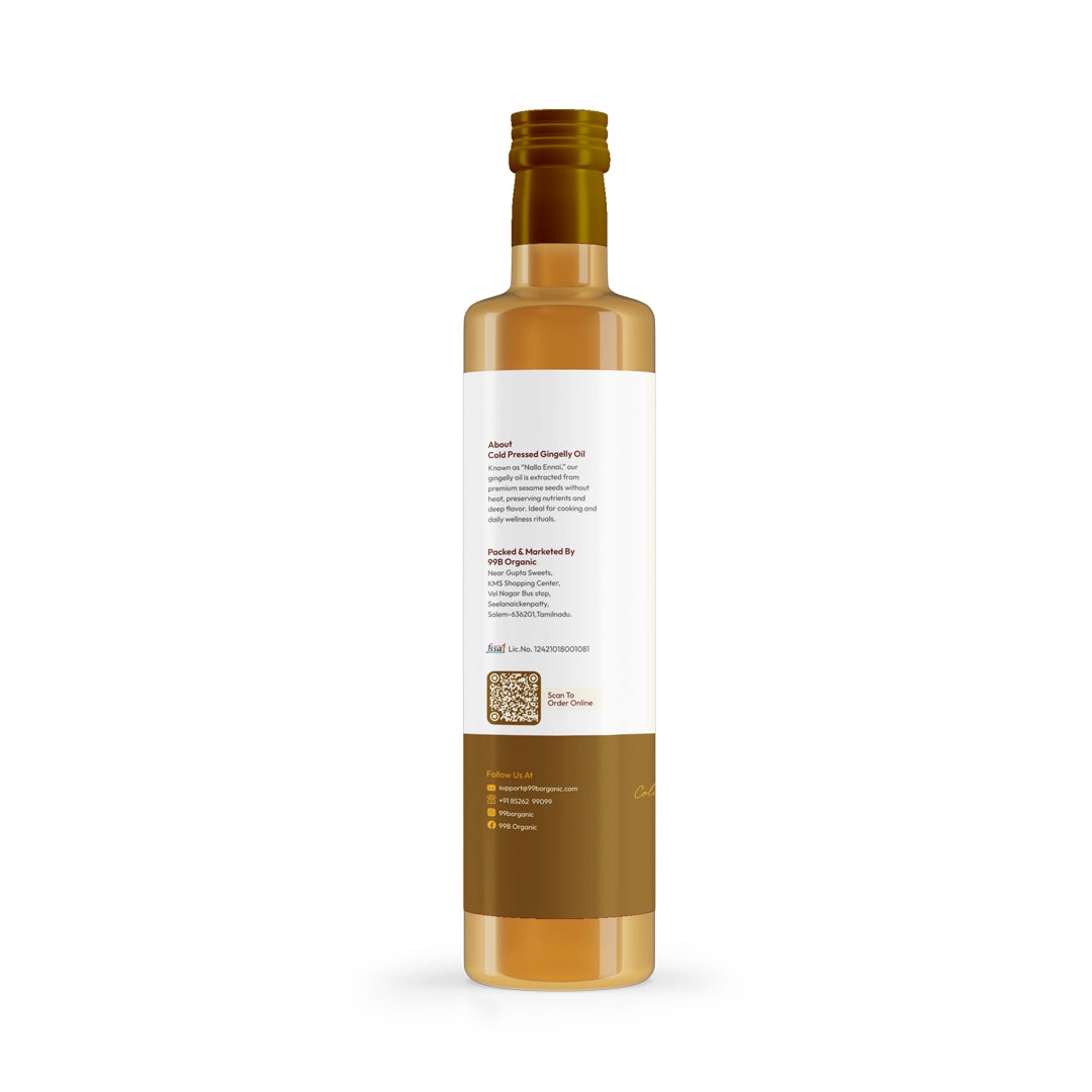 Organic gingelly oil stone pressed sesame oil pure healthy cooking oil by 99B Organic