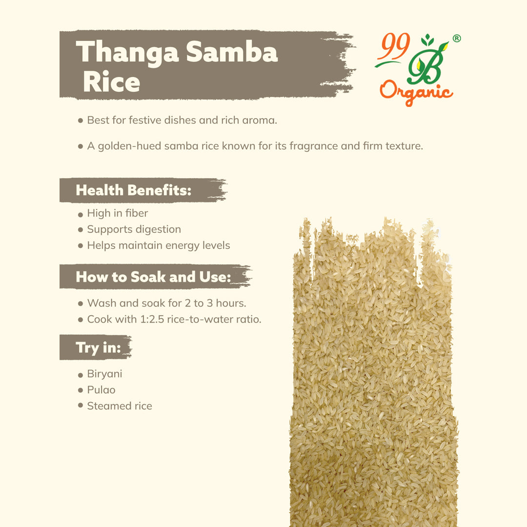 Thanga Samba rice 500g – golden traditional heritage rice 99B Organic