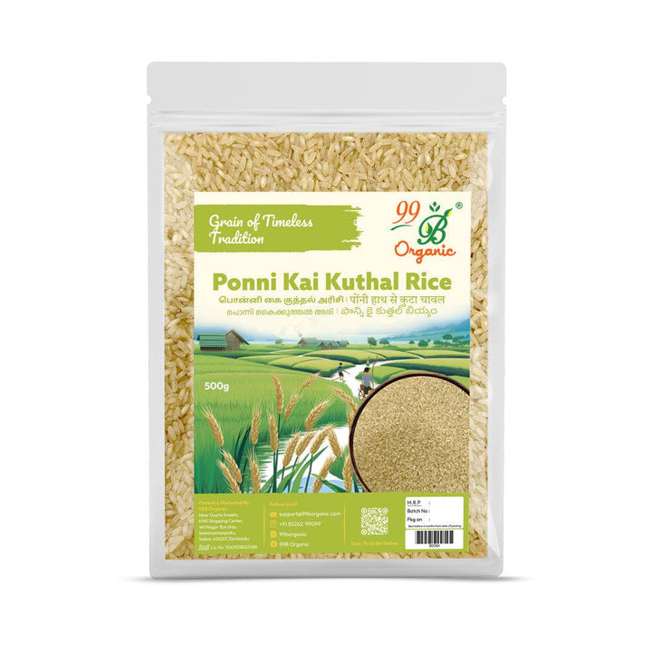 Ponni Kai Kuthal Rice 1Kg - 99B Organic