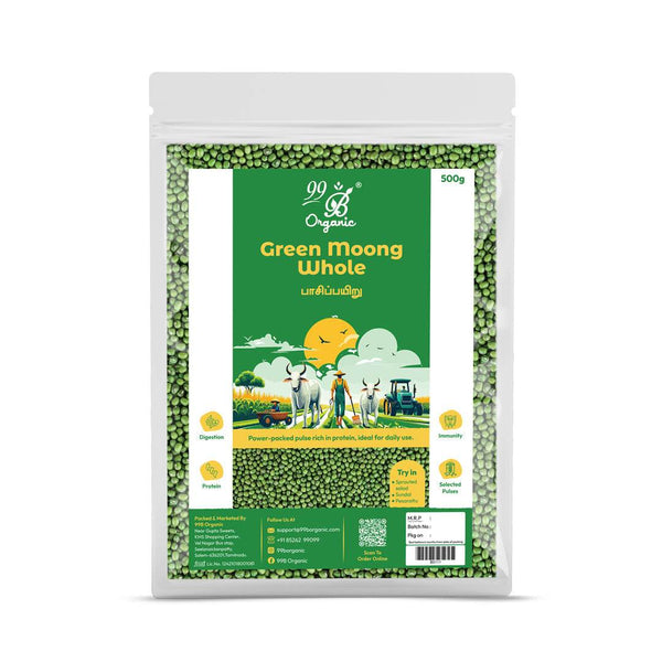 Green Moong Whole 500g - 99B Organic