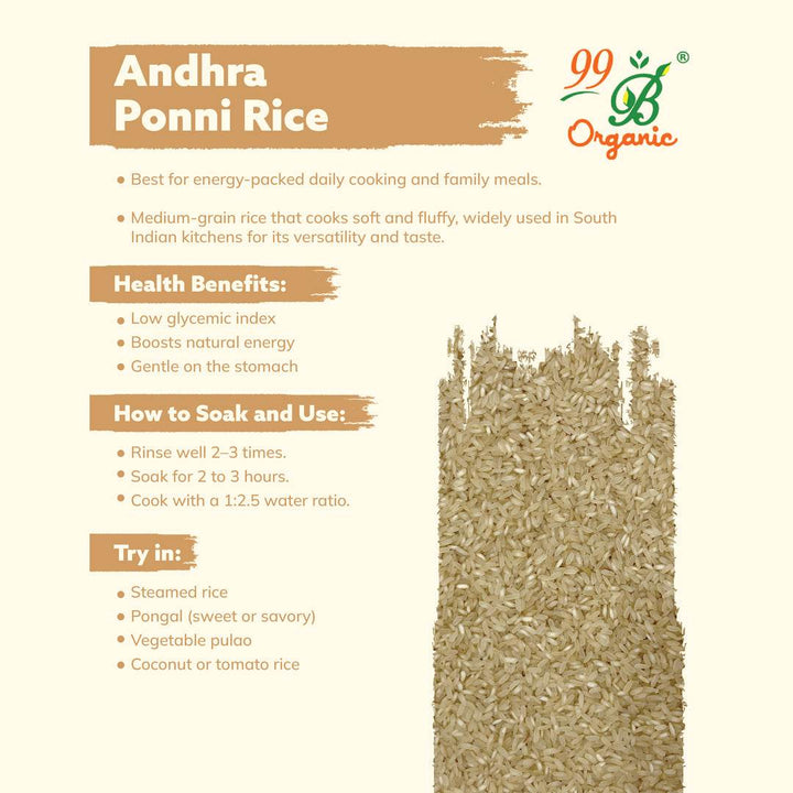 Andhra Ponni Rice 500g - 99B Organic
