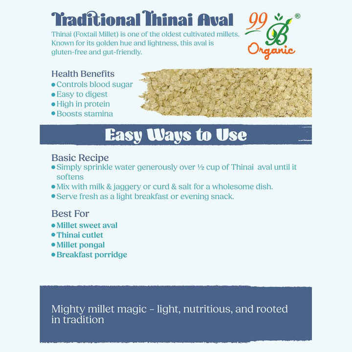Thinai Poha 200gms - 99B Organic