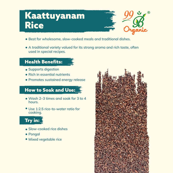 Kaattuyanam Rice 500gms - 99B Organic