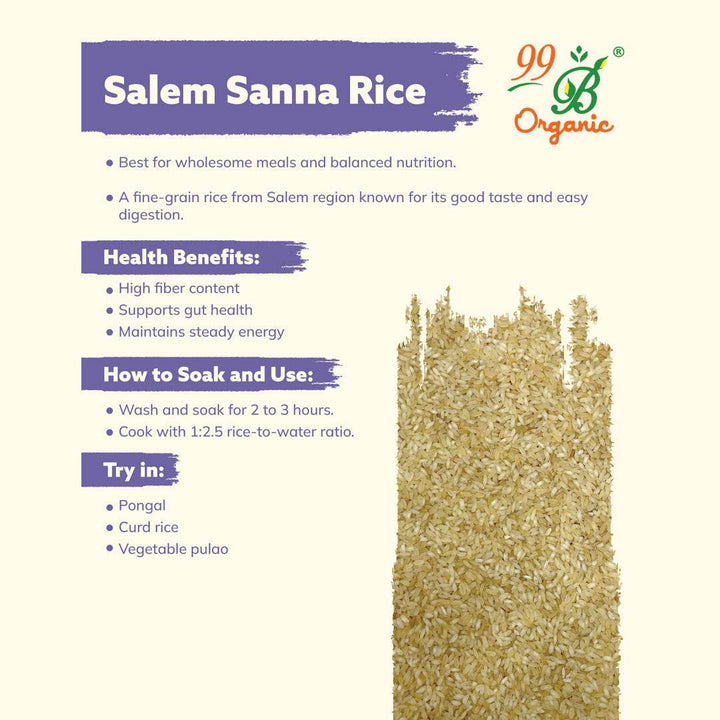 Salem Sanna Rice 500g - 99B Organic