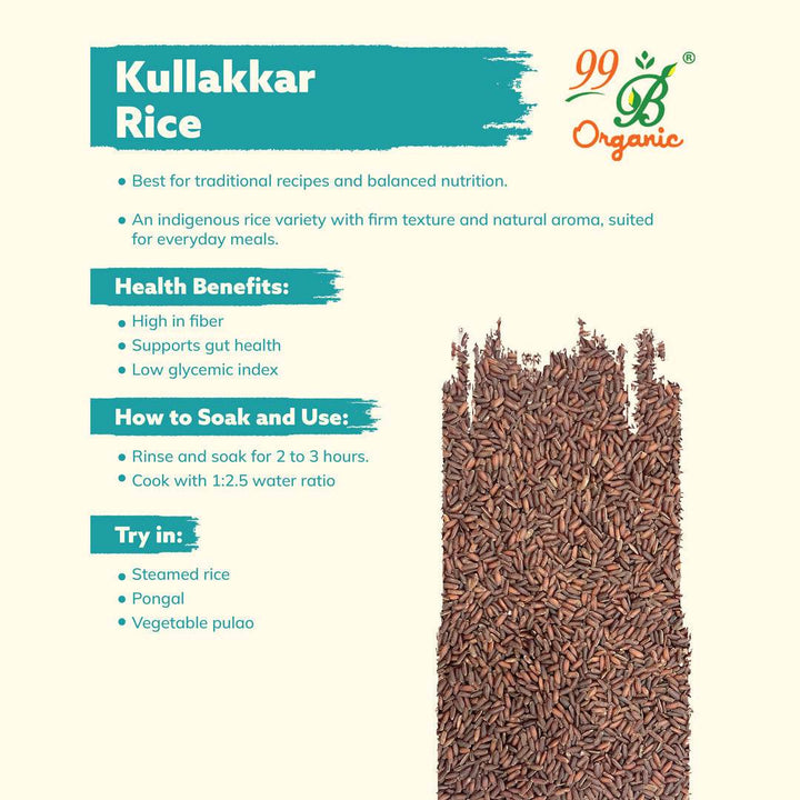 Kullakkar Rice 500gms - 99B Organic