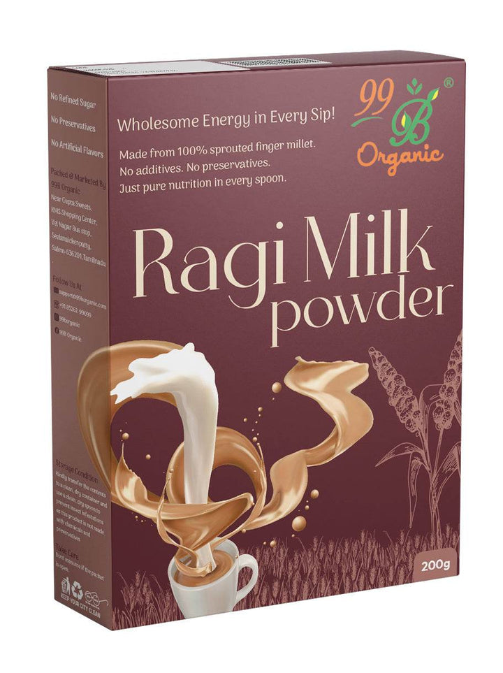 Sprouted Ragi Milk Powder 200g - 99B Organic