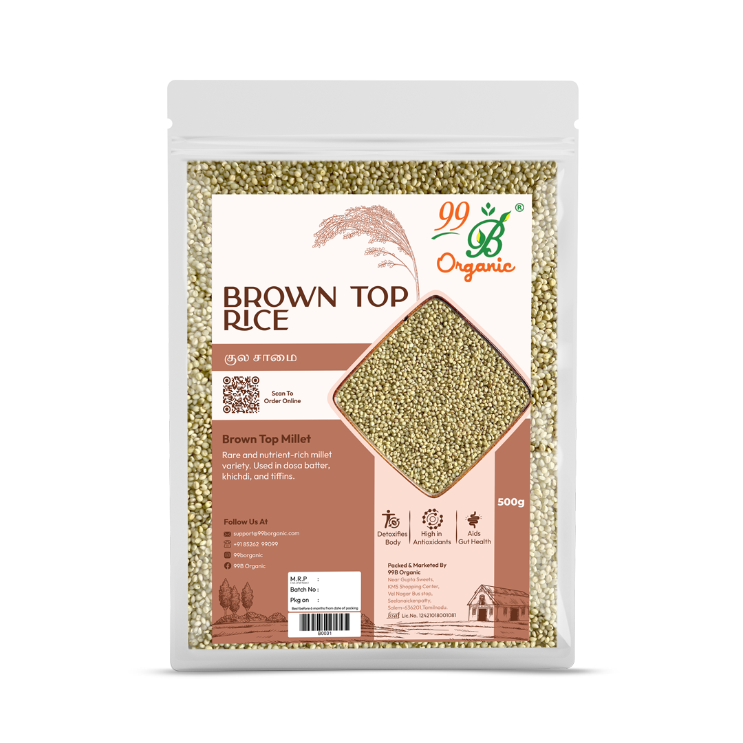 Organic brown top millet 500g rare ancient grain antioxidant rich healthy millet by 99B Organic