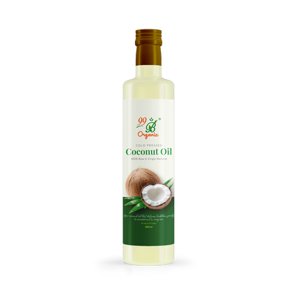 Organic coconut oil cold pressed virgin oil 500ml pure natural cooking oil by 99B Organic