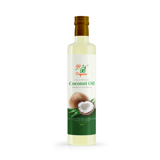 Organic coconut oil cold pressed virgin oil 500ml pure natural cooking oil by 99B Organic