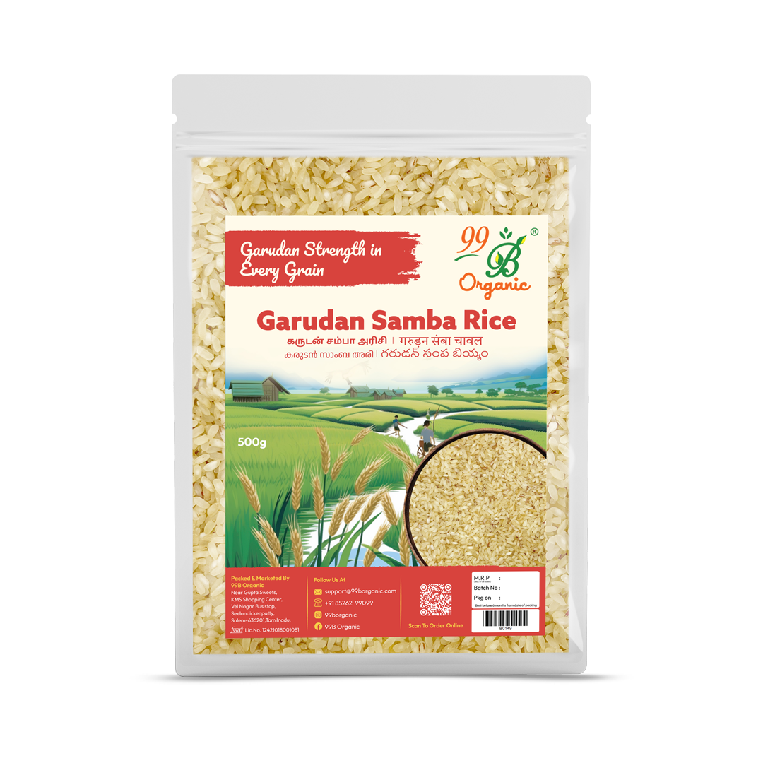 Garudan Samba rice 500g – traditional eagle-grain heritage rice Tamil Nadu 99B Organic