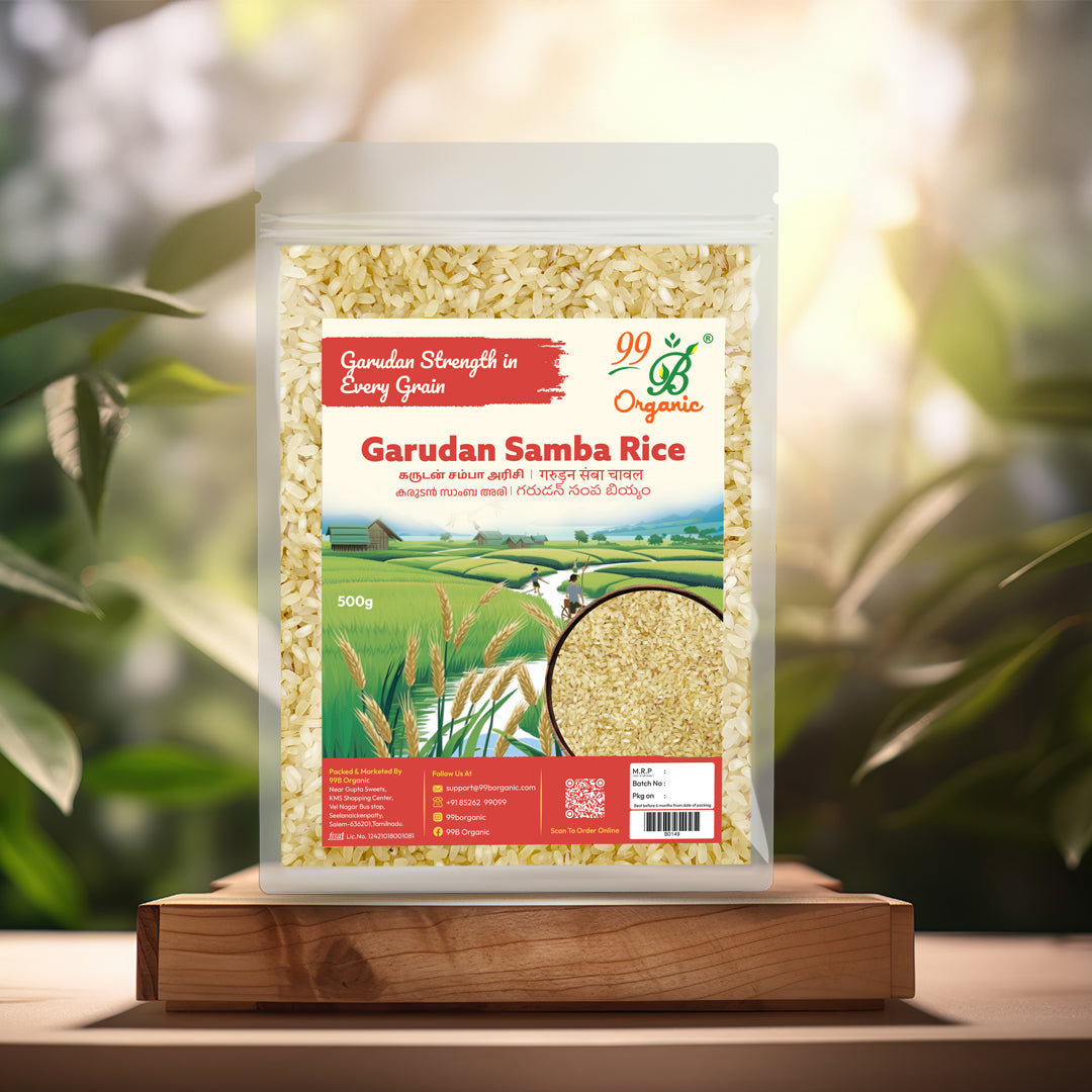 Garudan Samba rice 500g – traditional eagle-grain heritage rice Tamil Nadu 99B Organic