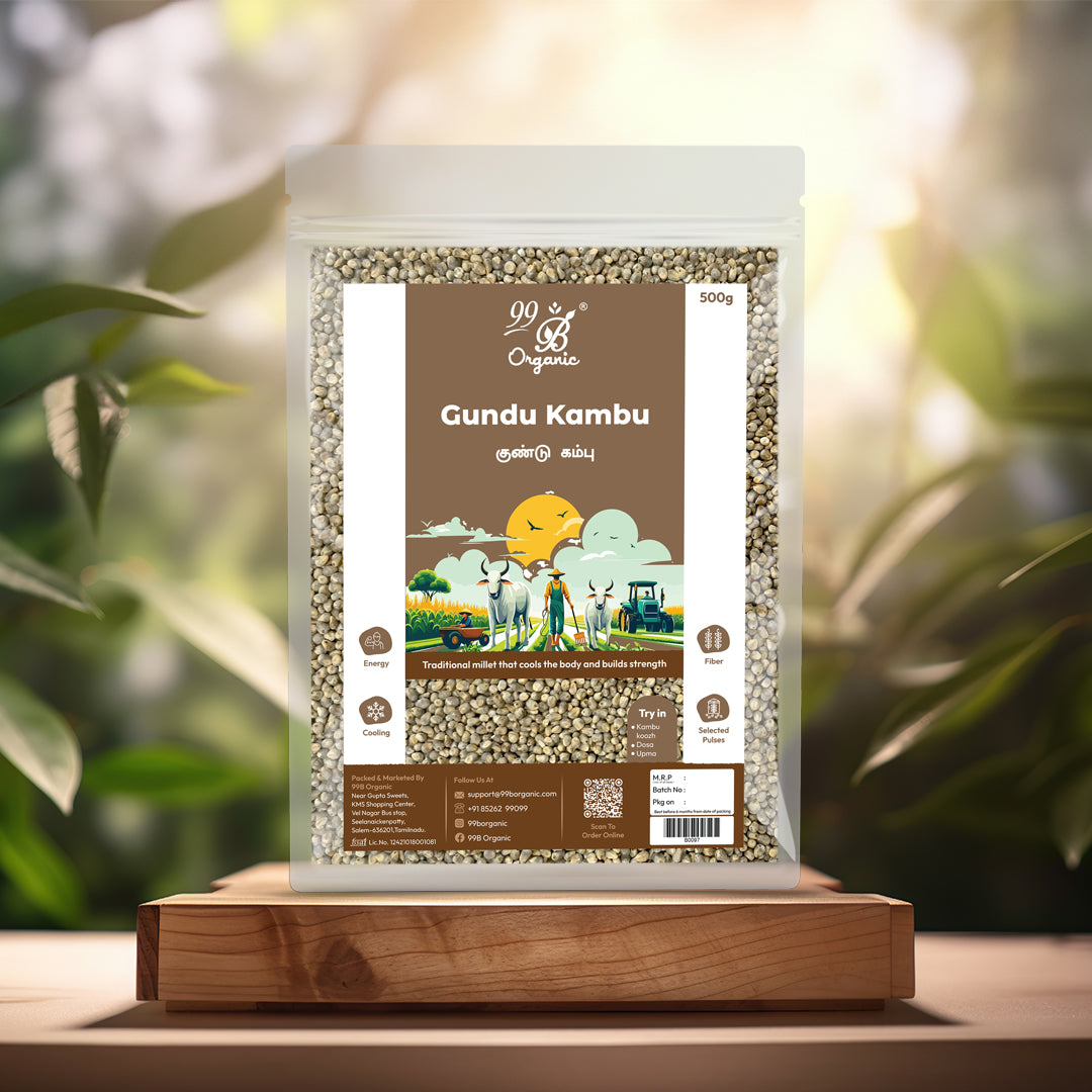 Organic gundu kambu pearl millet 500g nutritious millet grain by 99B Organic