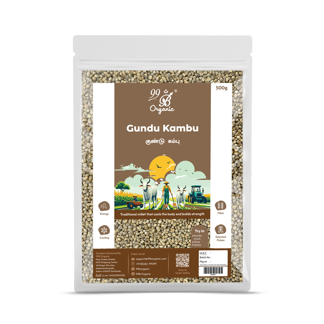 Organic gundu kambu pearl millet 500g nutritious millet grain by 99B Organic