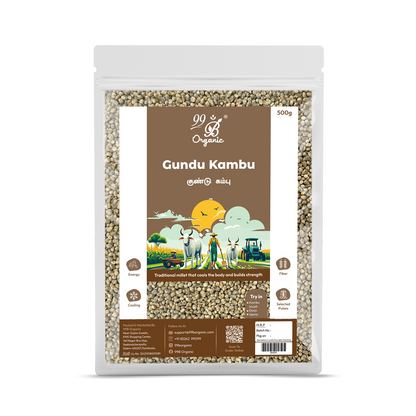 Organic gundu kambu pearl millet 500g nutritious millet grain by 99B Organic