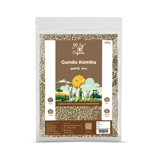 Organic gundu kambu pearl millet 500g nutritious millet grain by 99B Organic