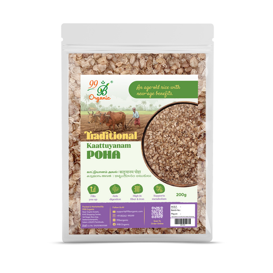 Organic kaattuyanam poha heritage rice flakes 200g traditional healthy breakfast by 99B Organic