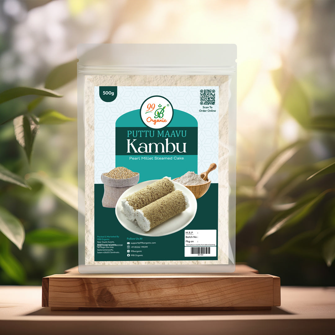 Organic kambu puttu maavu pearl millet flour 250g healthy millet breakfast by 99B Organic