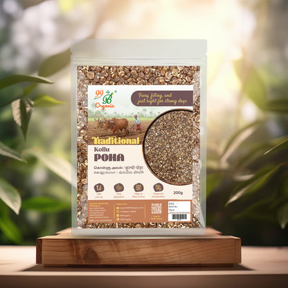 Organic kollu poha horse gram flakes 200g protein rich breakfast by 99B Organic