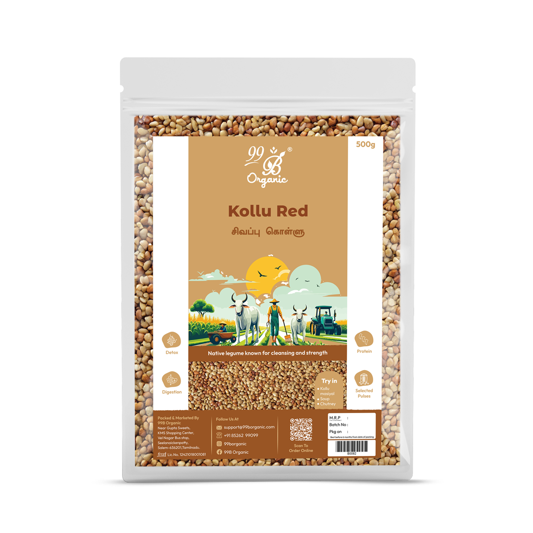 Organic kollu red horse gram 500g protein rich traditional pulse by 99B Organic