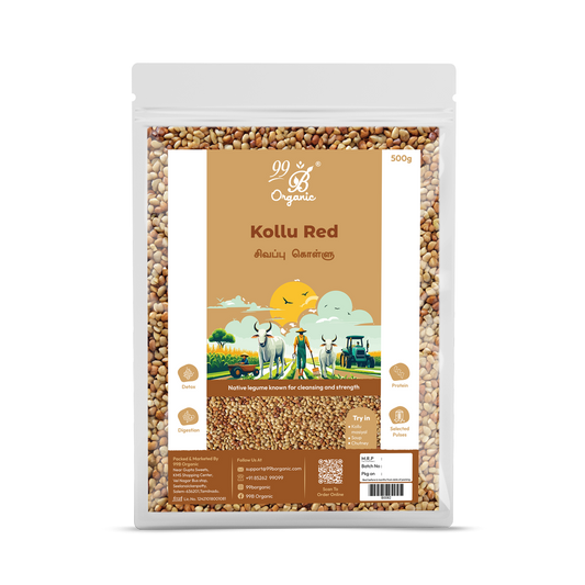 Organic kollu red horse gram 500g protein rich traditional pulse by 99B Organic