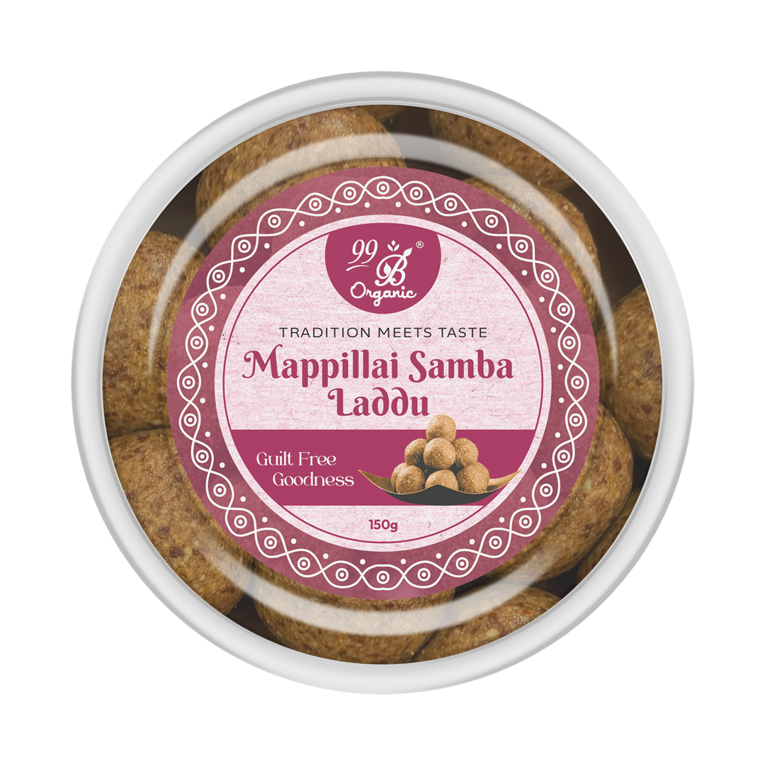 Organic mappillai samba laddu traditional rice sweet 150g healthy snack by 99B Organic