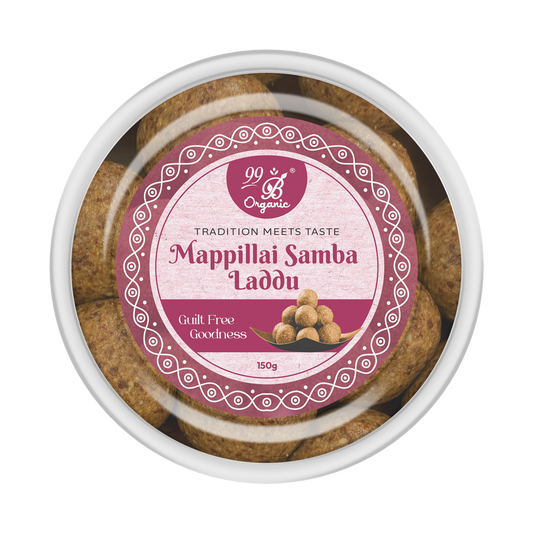 Organic mappillai samba laddu traditional rice sweet 150g healthy snack by 99B Organic