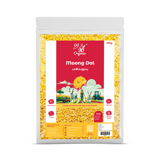 Organic moong dal split green gram 500g healthy protein rich dal by 99B Organic