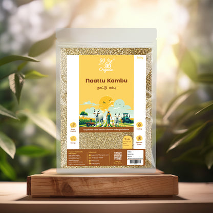 Organic nattu kambu pearl millet 500g healthy traditional millet grain by 99B Organic