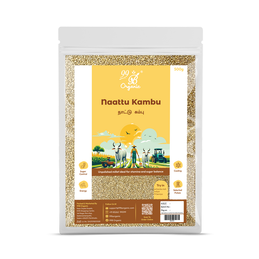 Organic nattu kambu pearl millet 500g healthy traditional millet grain by 99B Organic