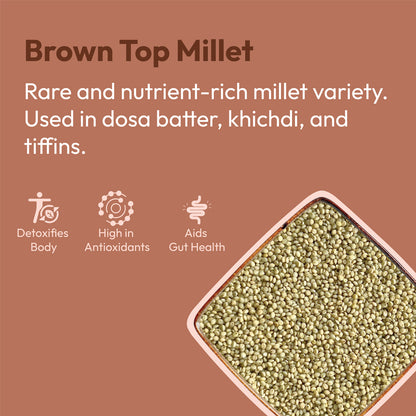 Organic brown top millet 500g rare ancient grain antioxidant rich healthy millet by 99B Organic