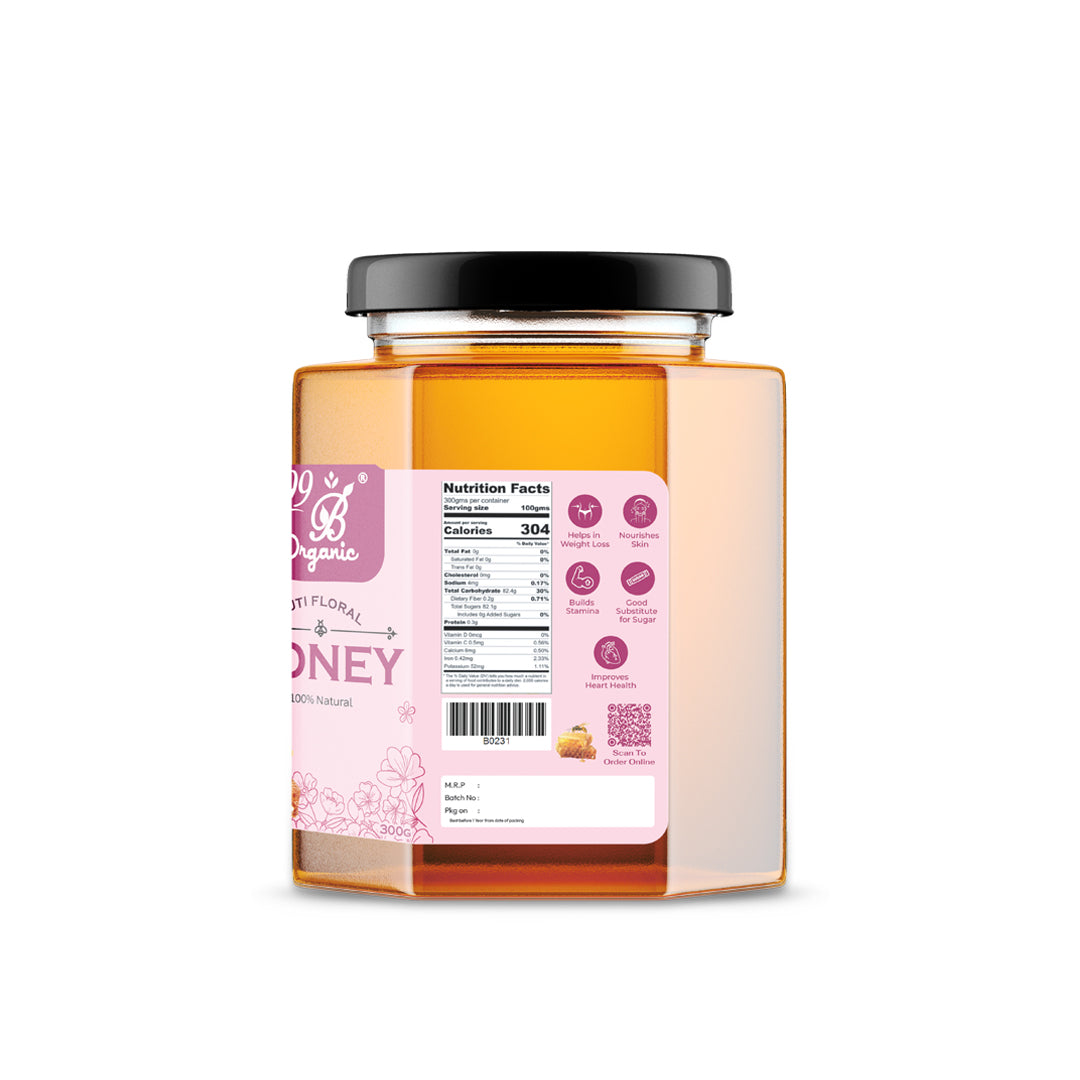 Organic multi floral honey pure wildflower raw honey healthy sweetener by 99B Organic