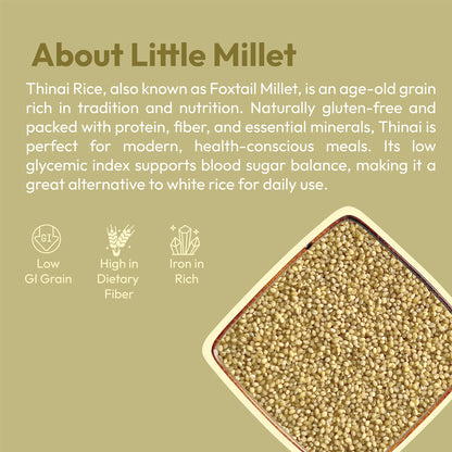 Organic thinai raw foxtail millet 500g iron rich high fiber millet by 99B Organic