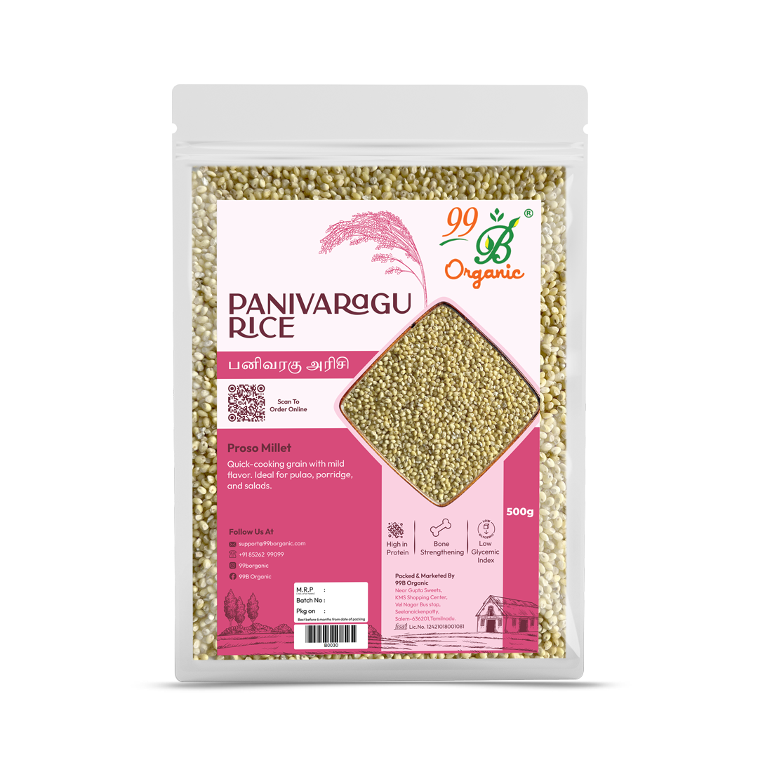 Organic panivaragu proso millet 500g healthy ancient grain quick cooking millet by 99B Organic