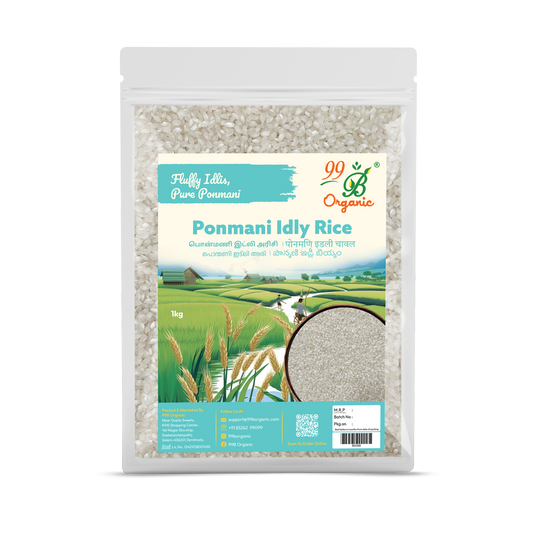 Ponmani Idly rice 1kg – soft traditional idli rice 99B Organic