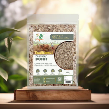 Organic poonghar poha heritage rice flakes 200g traditional healthy breakfast by 99B Organic