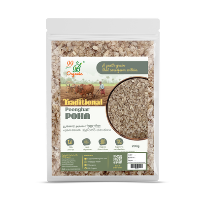 Organic poonghar poha heritage rice flakes 200g traditional healthy breakfast by 99B Organic