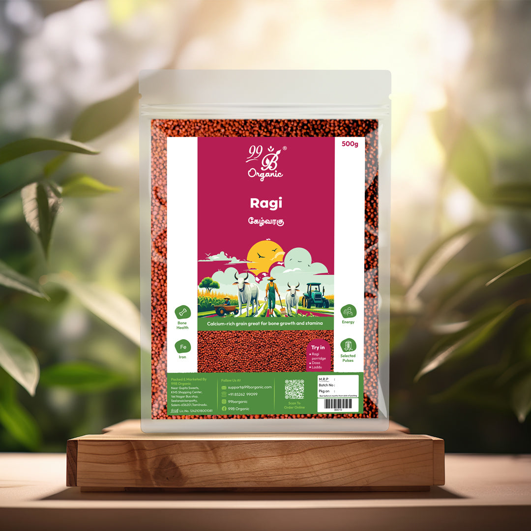 Organic ragi finger millet 500g healthy calcium rich millet grain by 99B Organic