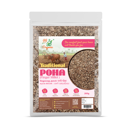 Organic ragi aval finger millet poha 200g calcium rich healthy breakfast by 99B Organic