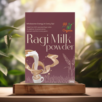 Organic ragi milk powder 200g calcium rich malted health drink by 99B Organic