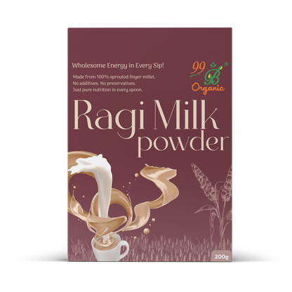 Organic ragi milk powder 200g calcium rich malted health drink by 99B Organic