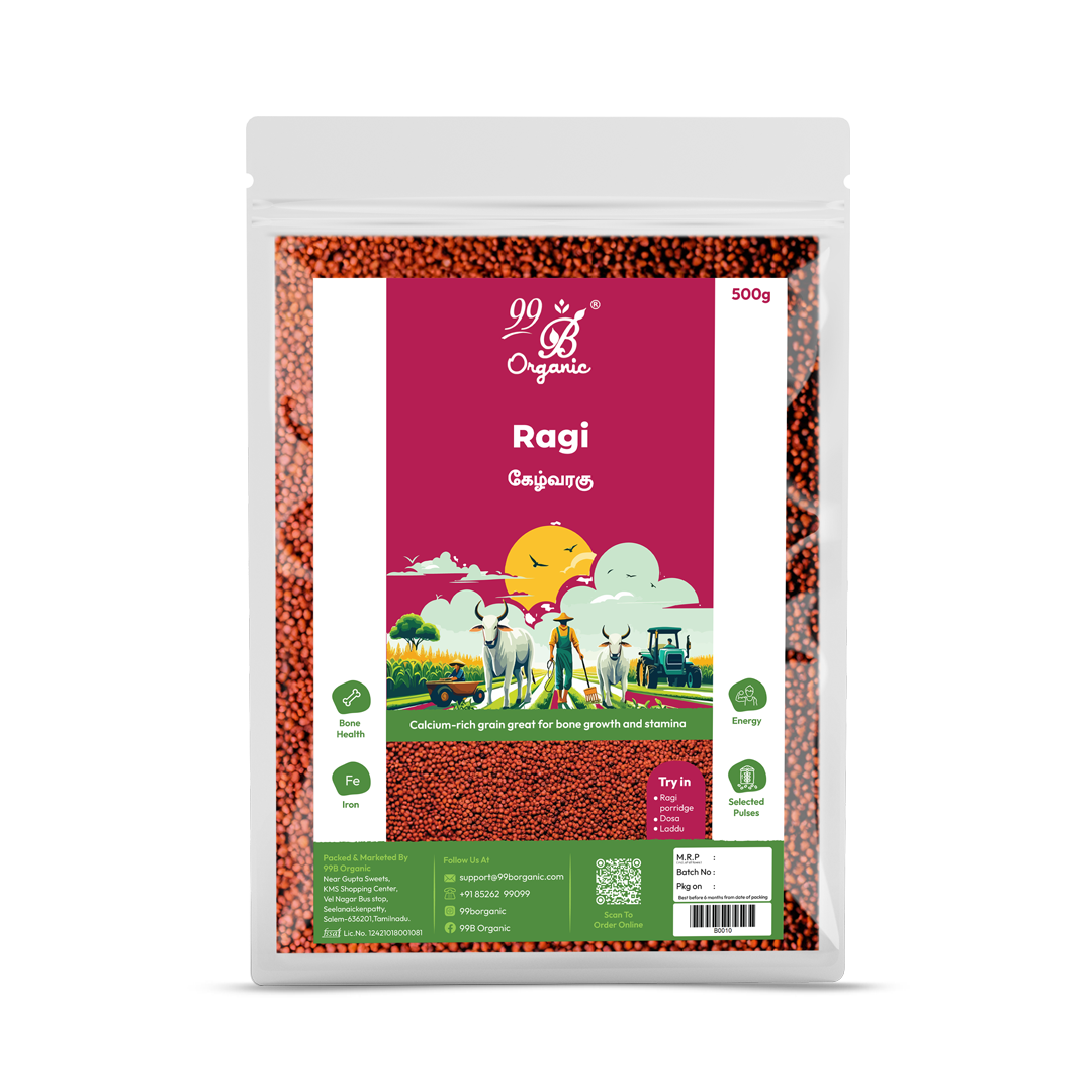 Organic ragi finger millet 500g healthy calcium rich millet grain by 99B Organic