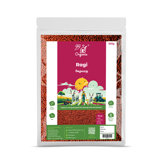 Organic ragi finger millet 500g healthy calcium rich millet grain by 99B Organic