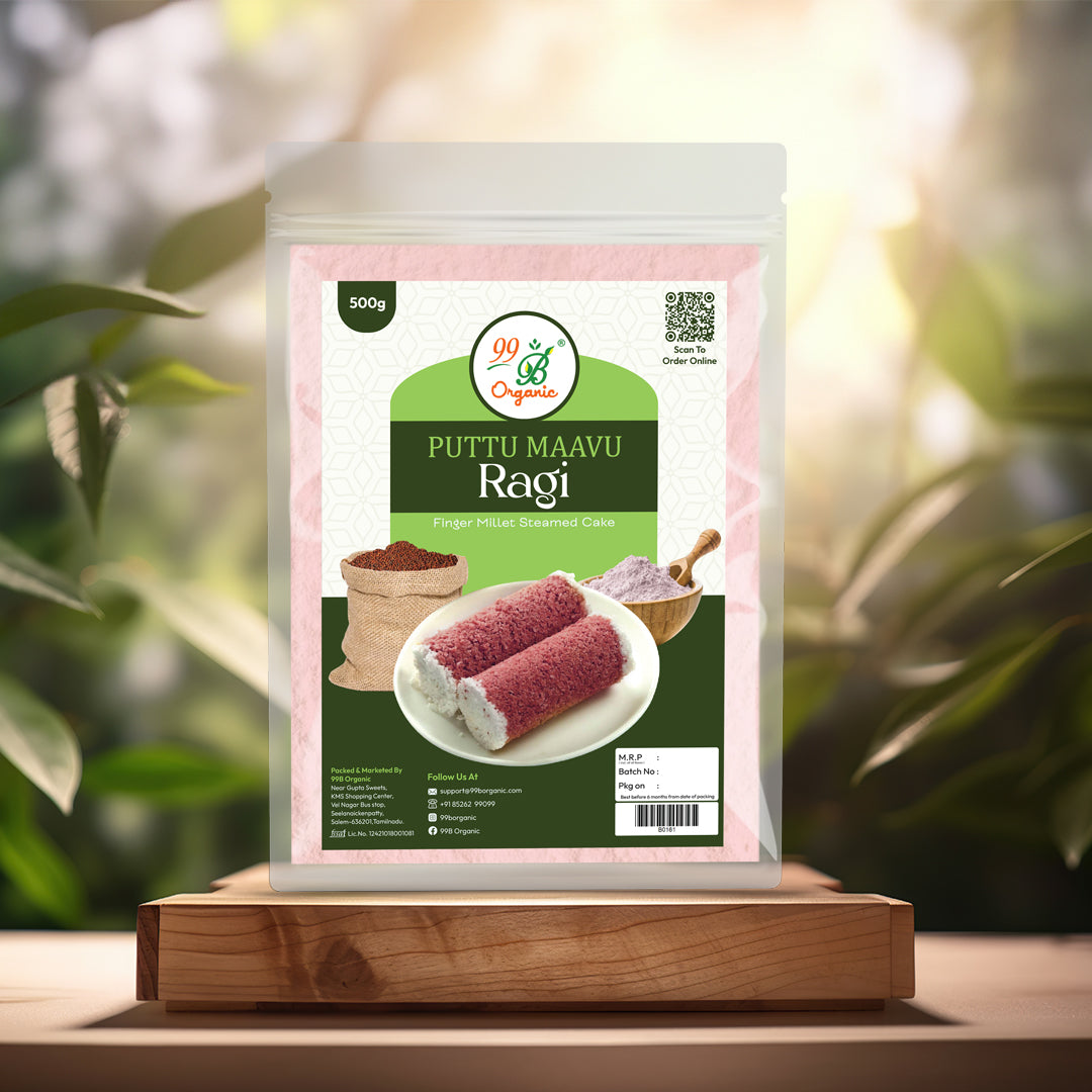 Organic ragi puttu maavu finger millet flour 250g calcium rich breakfast mix by 99B Organic