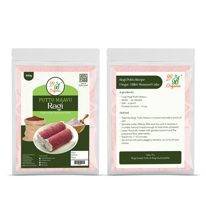 Organic ragi puttu maavu finger millet flour 250g calcium rich breakfast mix by 99B Organic