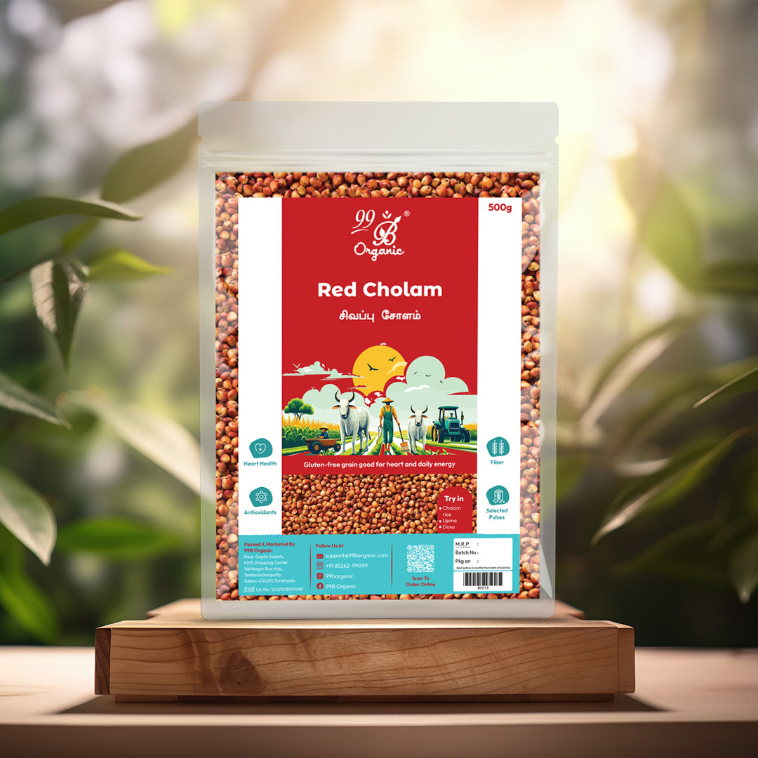 Organic red cholam sorghum grain 500g healthy traditional millet by 99B Organic