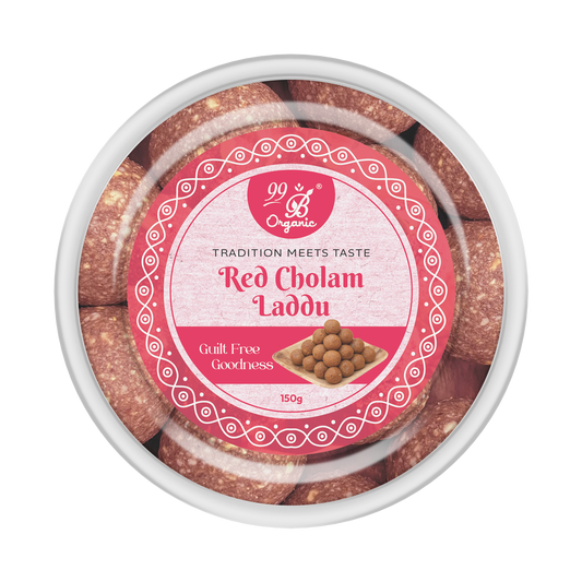 Organic red cholam laddu sorghum sweet 150g gluten free healthy snack by 99B Organic