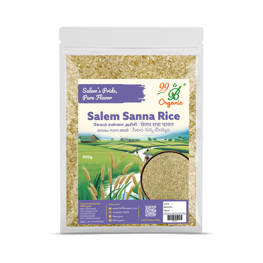 Salem Sanna rice 500g – traditional fine-grain heritage rice from Salem 99B Organic