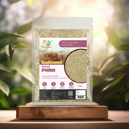 Organic samai aval little millet poha 200g nutritious millet flakes by 99B Organic