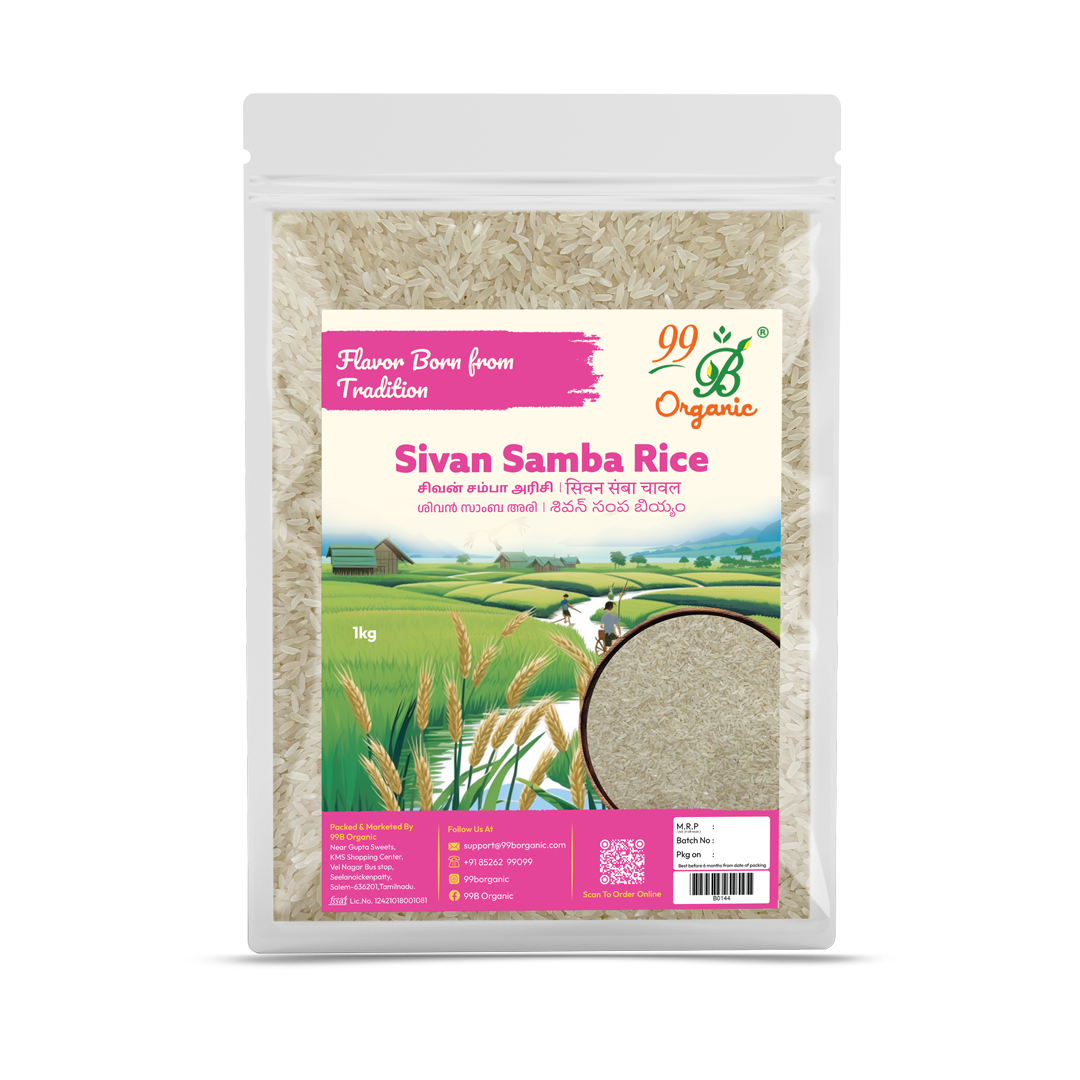 Sivan Samba rice 1kg – traditional heirloom South Indian rice 99B Organic